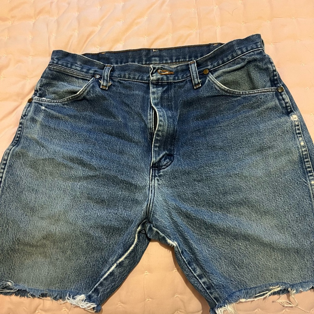 Wrangler Blue Denim Men’s Cutoff Shorts